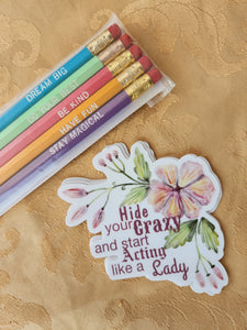 Hide Your Crazy and Start Acting Like a Lady - sticker