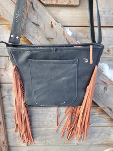 Copper and Black Boot Bag