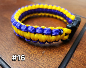 Paracord bracelets - a campers best friend. 8"-9.5"