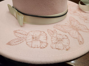 Pink Butterfly Floral - burned hat