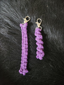 Macrame clips/key chain - purple collection