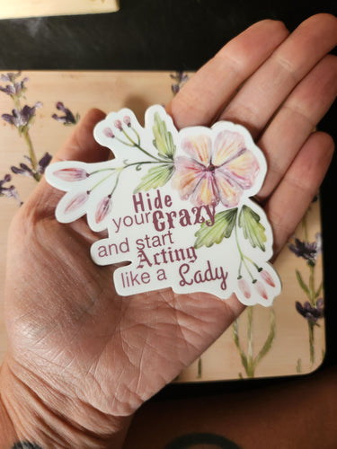 Hide Your Crazy and Start Acting Like a Lady - sticker