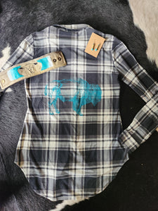 Teal Buffalo plaid