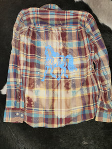 Distressed Flannel - Earthtones (size medium)