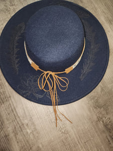 Navy Hat with Teal Band