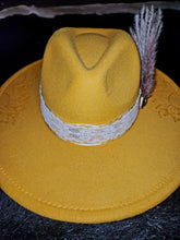 Sunflower burned wide brim hat