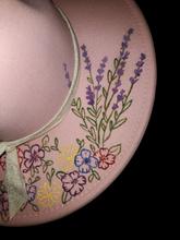 Wildflower Belle - painted floral pink hat
