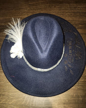 Navy Hat with guitar and florals