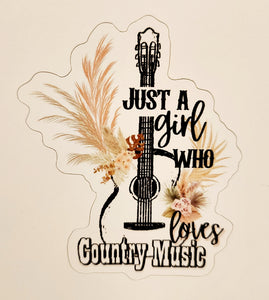 Just a Girl Who Loves Country Music - sticker
