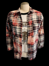 Maroon Distressed Flannel - size small