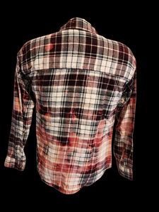 Maroon Distressed Flannel - size small