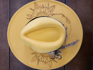 Rancher Wide Brim Sunflower Hat - burned