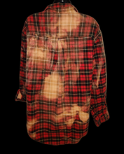 Distressed Flannel - traditional plaid- women's large