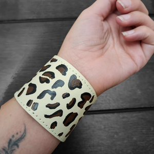 Leopard Print Leather Cuff