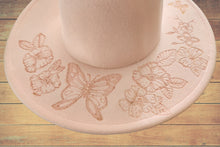 Pink Butterfly Floral - burned hat