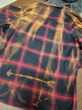Red and Black plaid - distressed flannel (adult small)