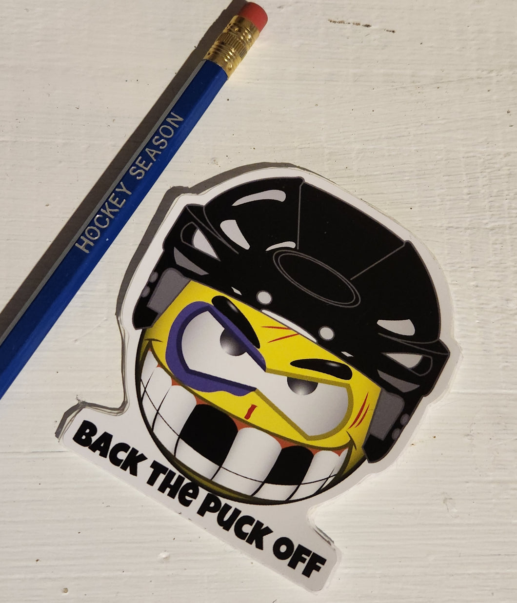 Back the Puck Off Sticker