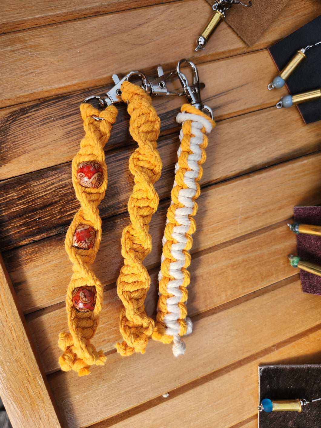 Macrame clips/key chains - orange collection -