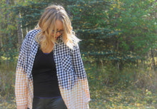 B & W  Checkered Aztec - distressed flannel (size large)
