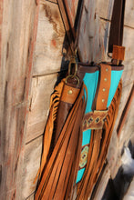 Turquoise and Cowhide Bag